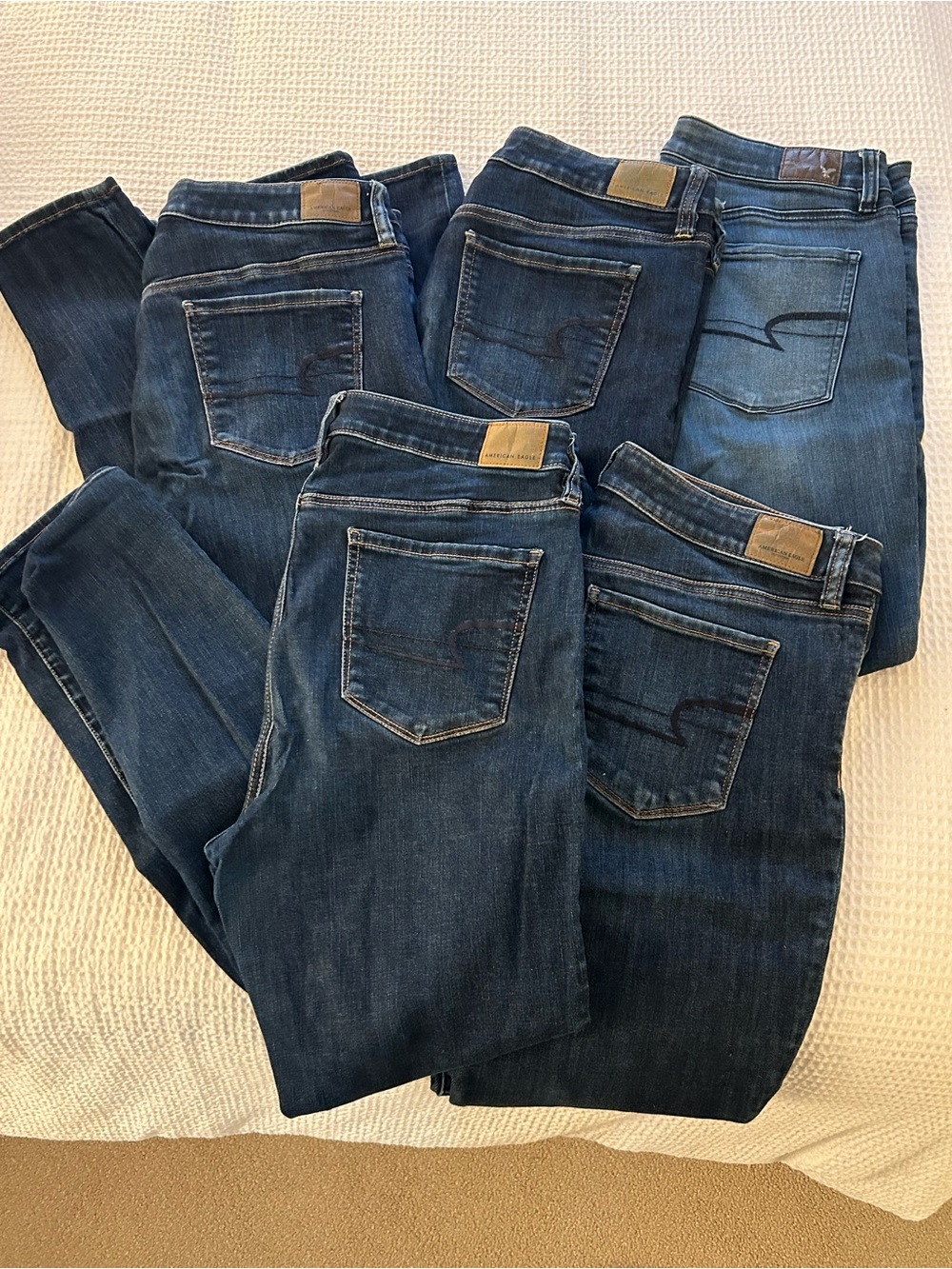 LOT OF 5 American Eagle Hi- Rise Stretch Jeggings Pants, Size 14